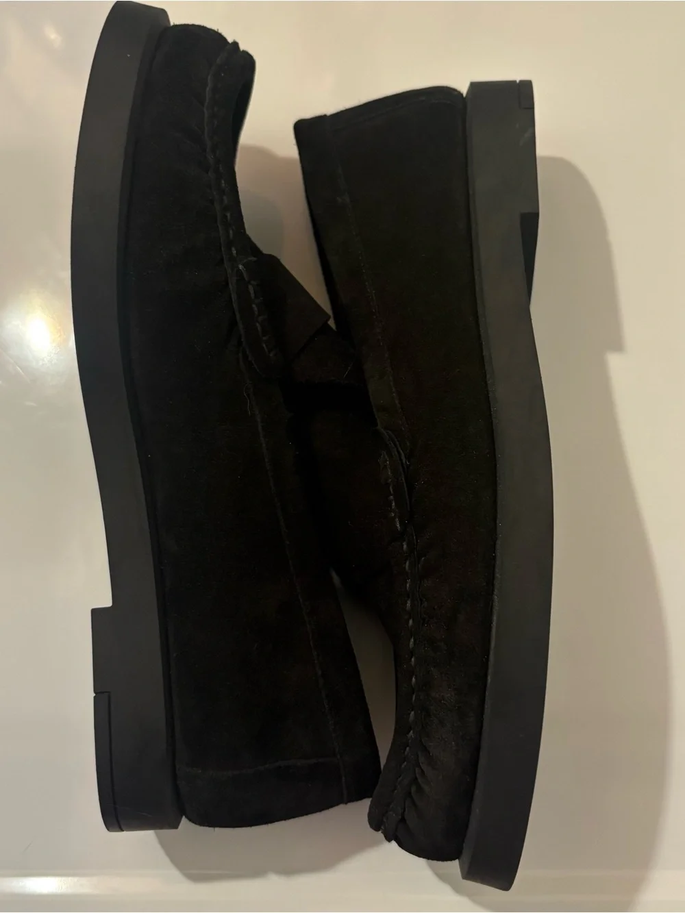 Stuart Weitzman Black Suede Blake Penny Loafers NEW Women’s 7B